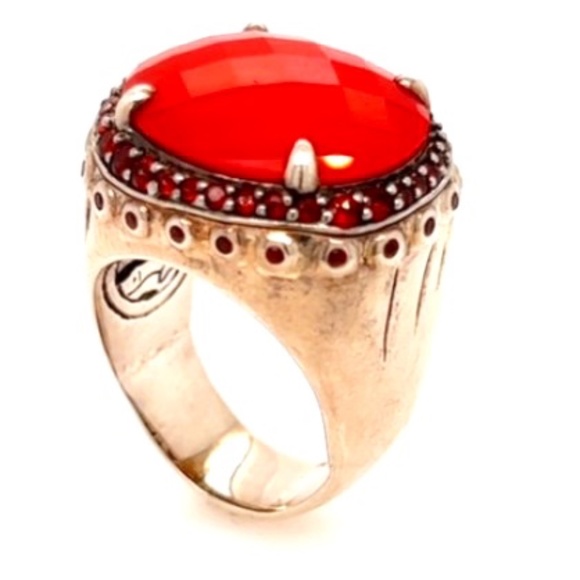 John Hardy Sumptuous Men's Signet Red Quartz Ring